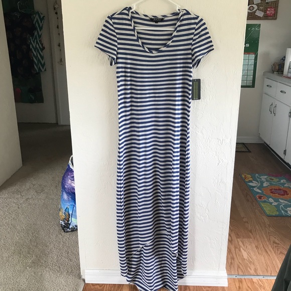 NWT Navy and Cream Stripes Summer Dress - Picture 2 of 7